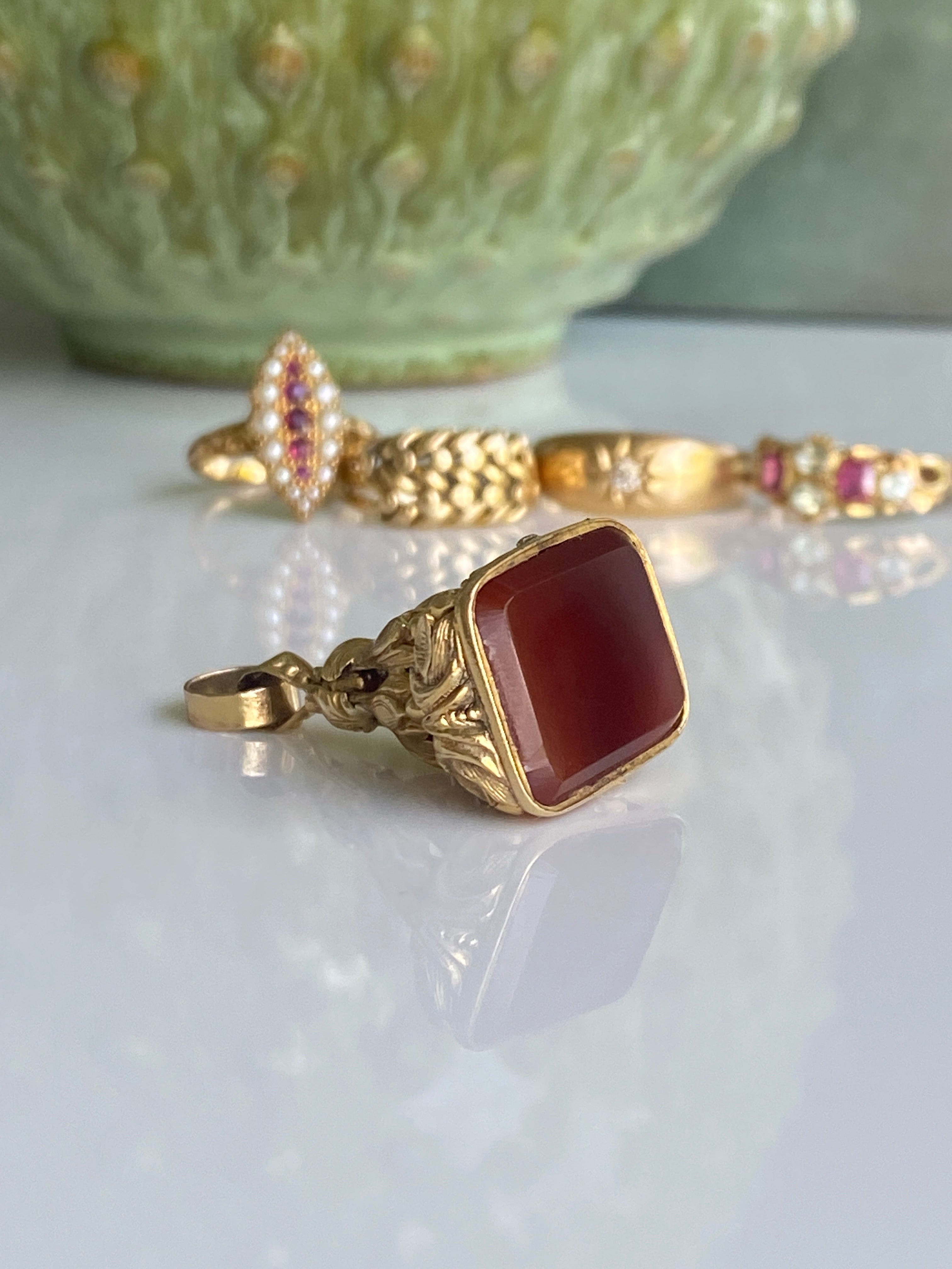 Antique Victorian Gold and Carnelian Fob Seal