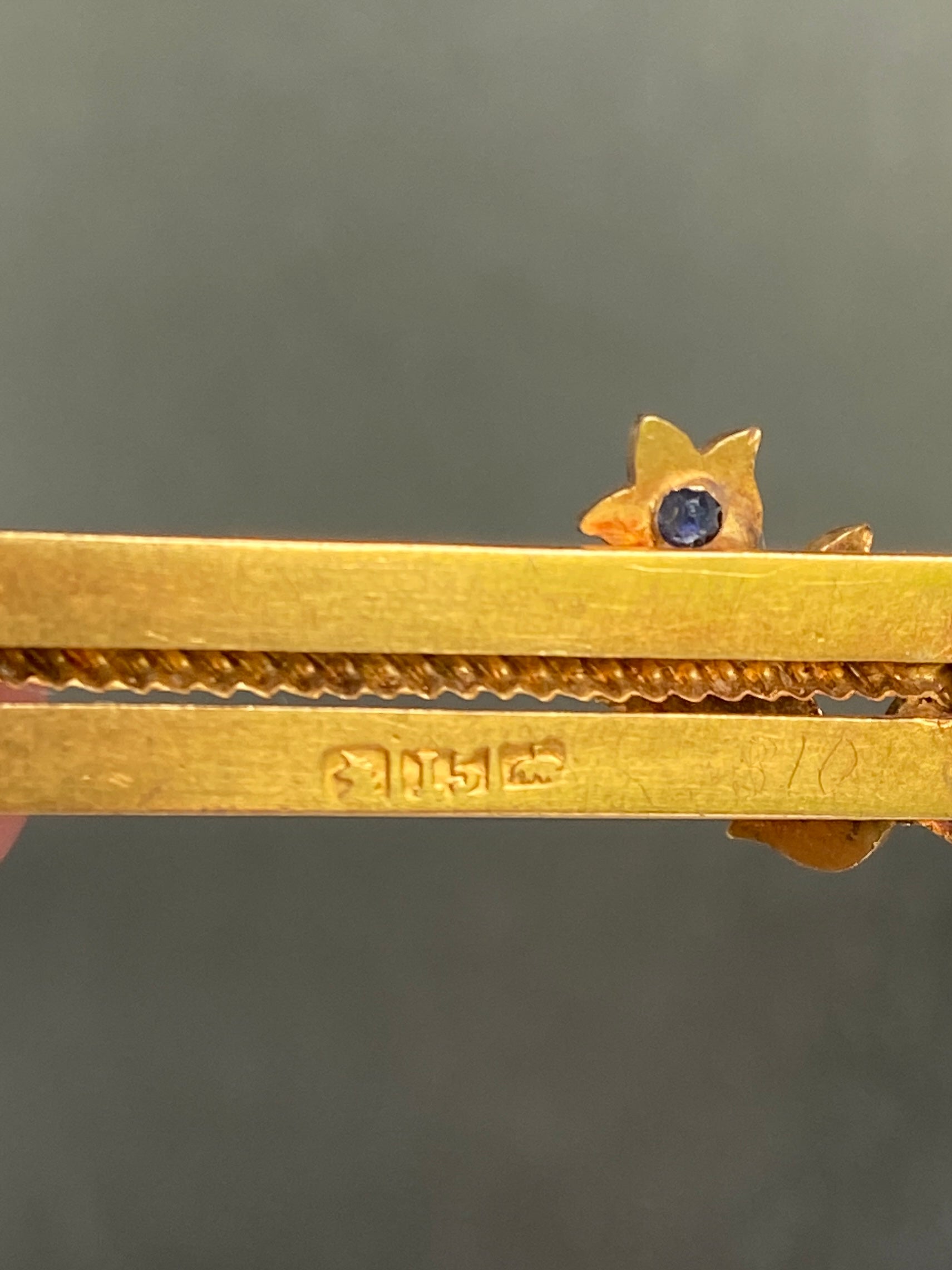 Antique Australian Sapphire & Pearl Bar Brooch, Willis & Sons, Melbourne.