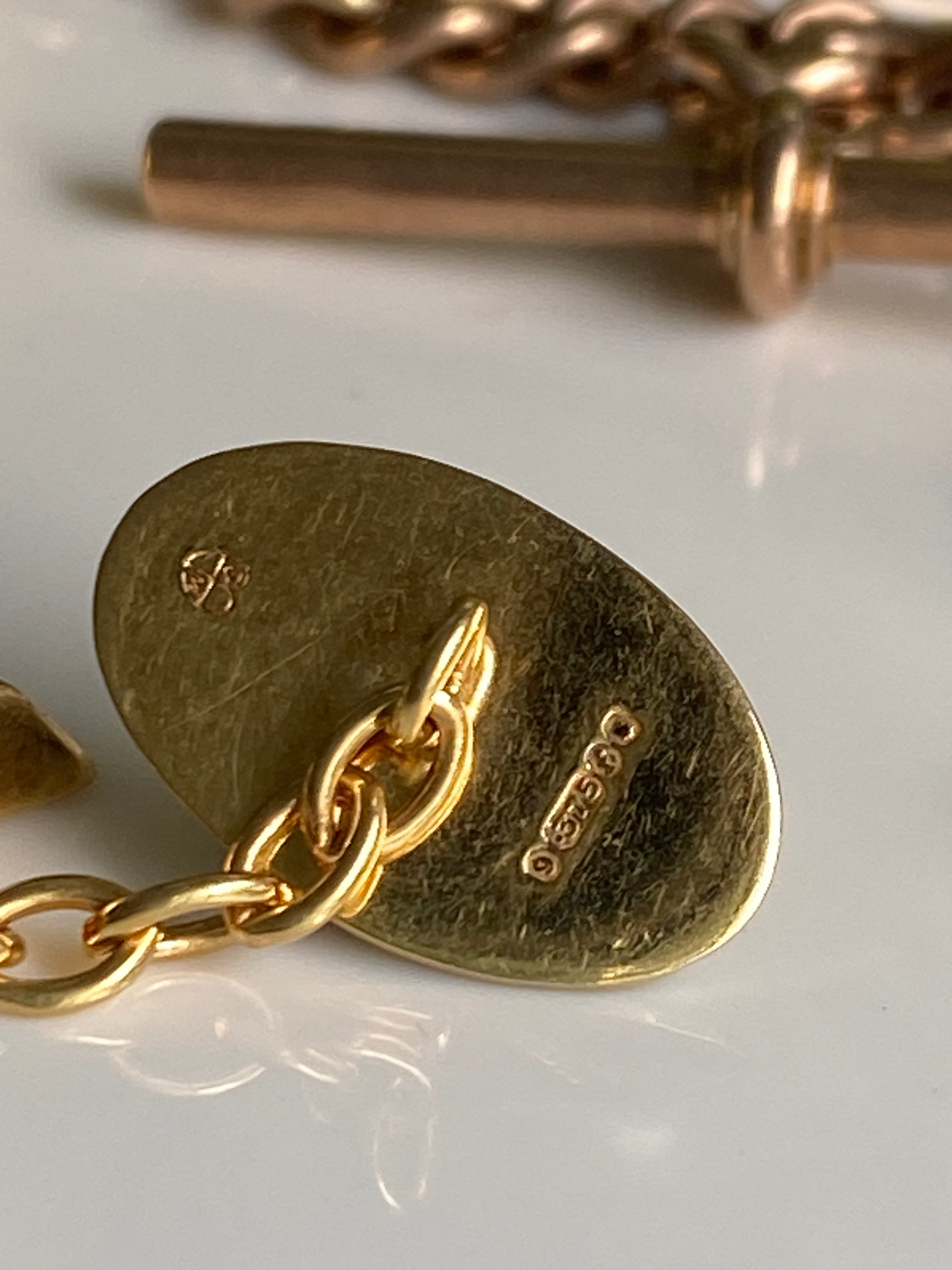 Art Deco Style Gold Cufflinks, 1961