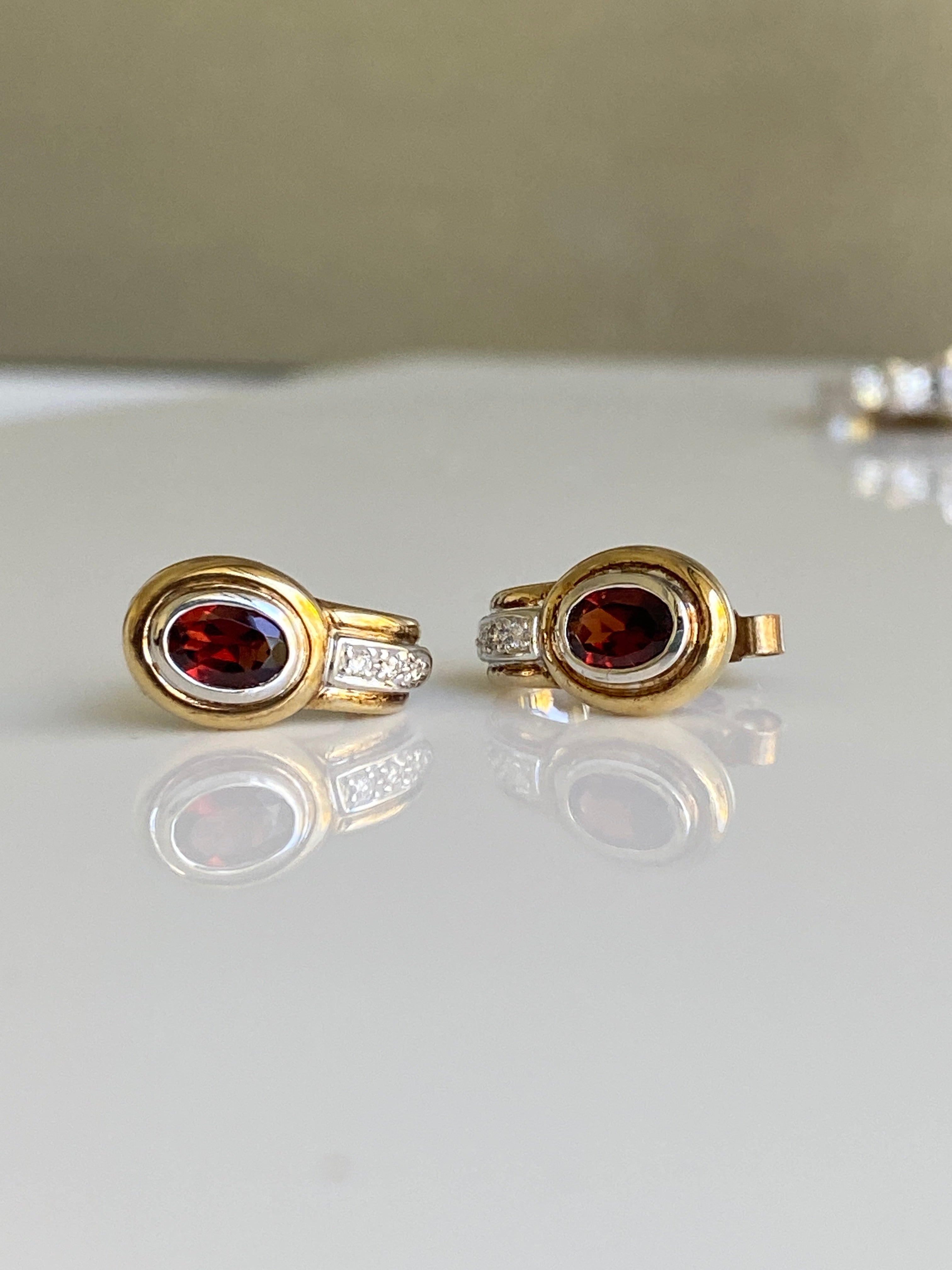 Vintage Garnet & Diamond Earrings