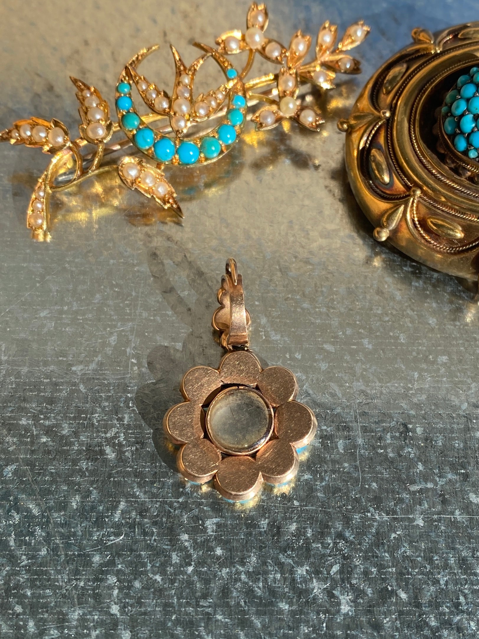 Antique Victorian Turquoise Pendant