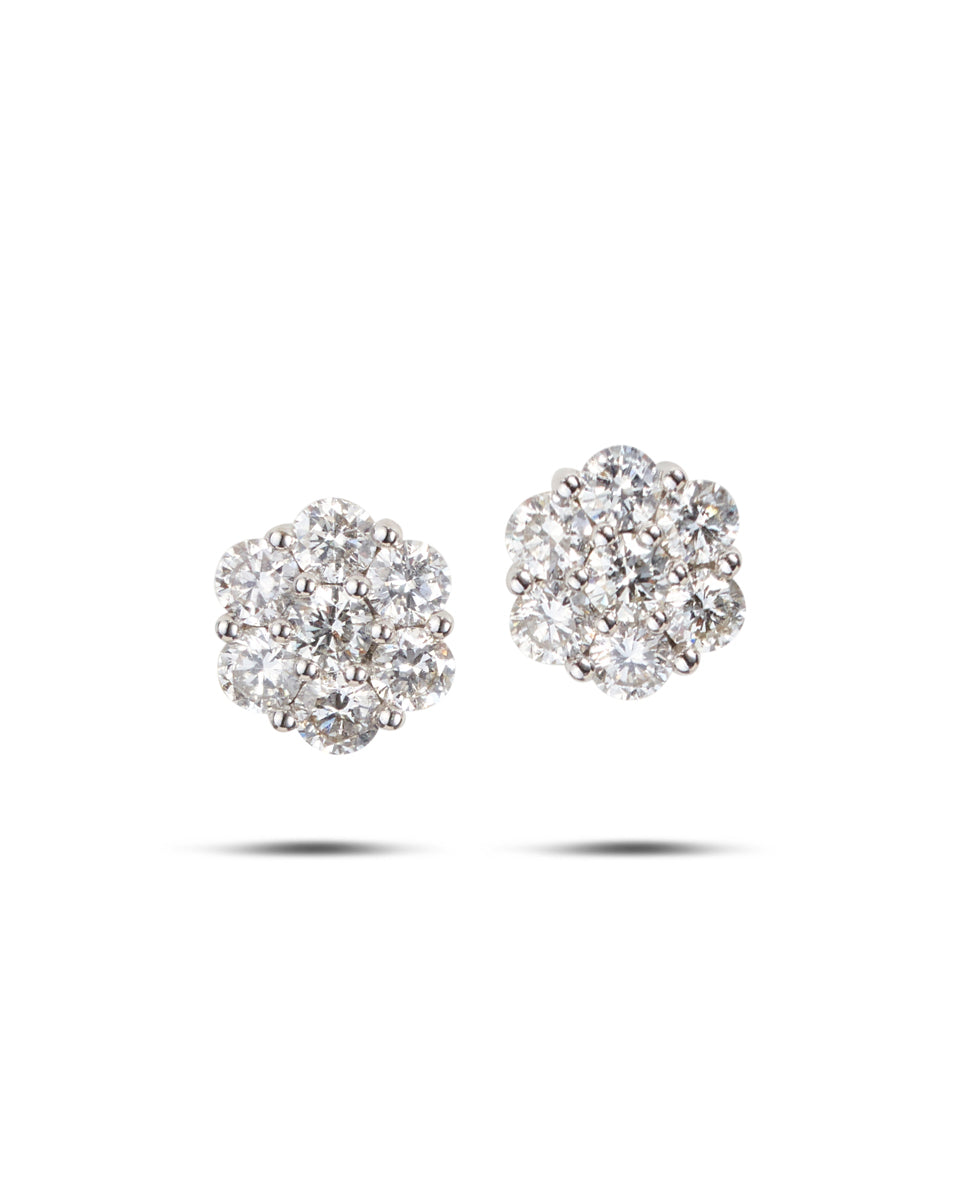 Modern Diamond Cluster Earrings