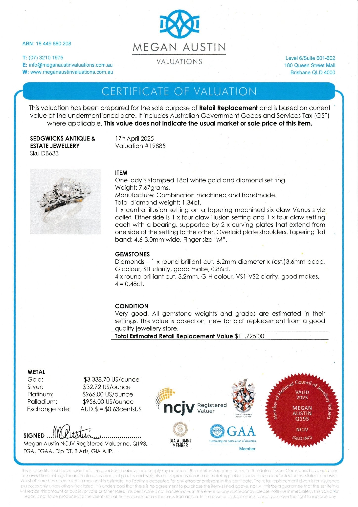 Diamond Cocktail Ring, 1960s