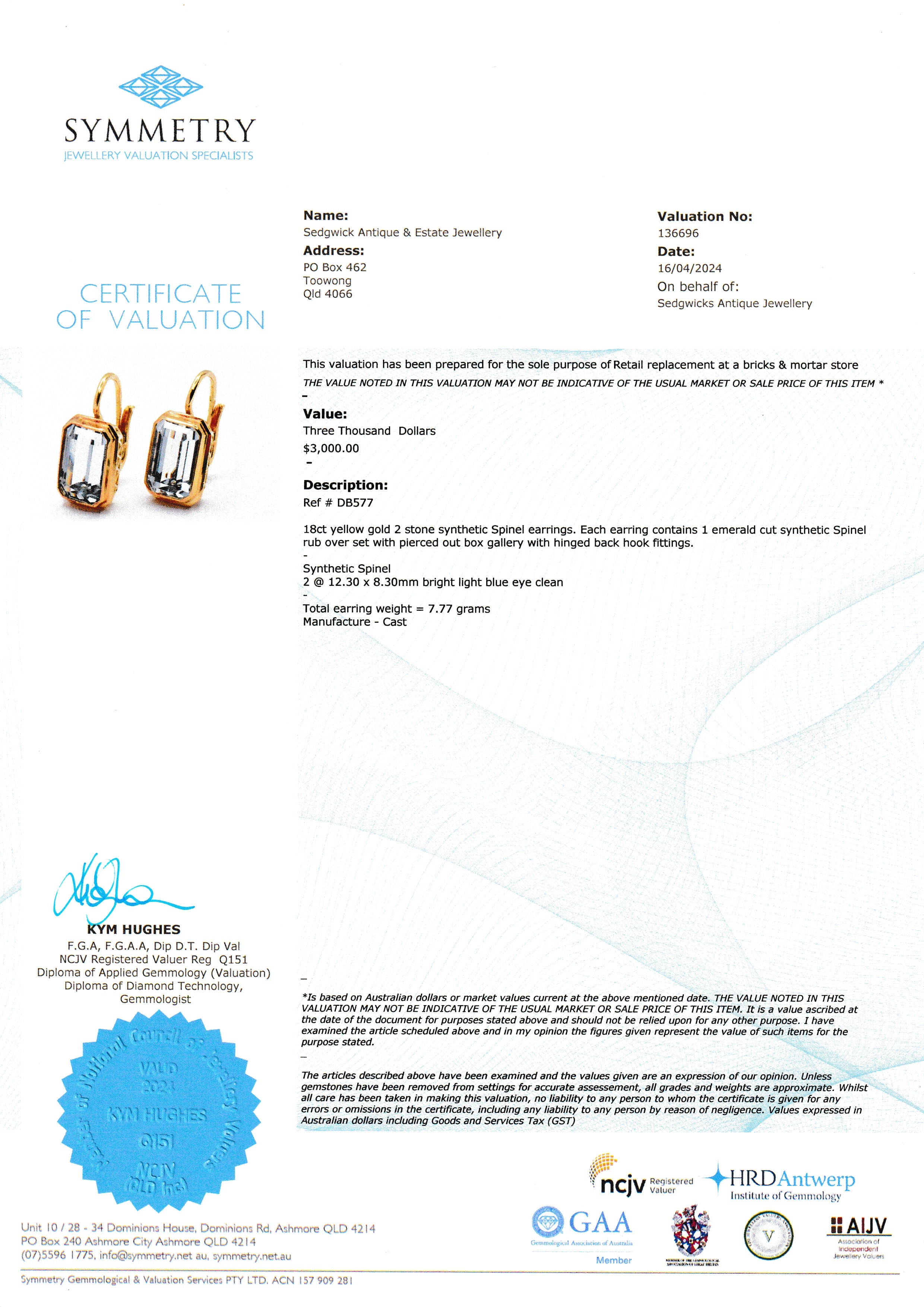 European Gold & Spinel Earrings