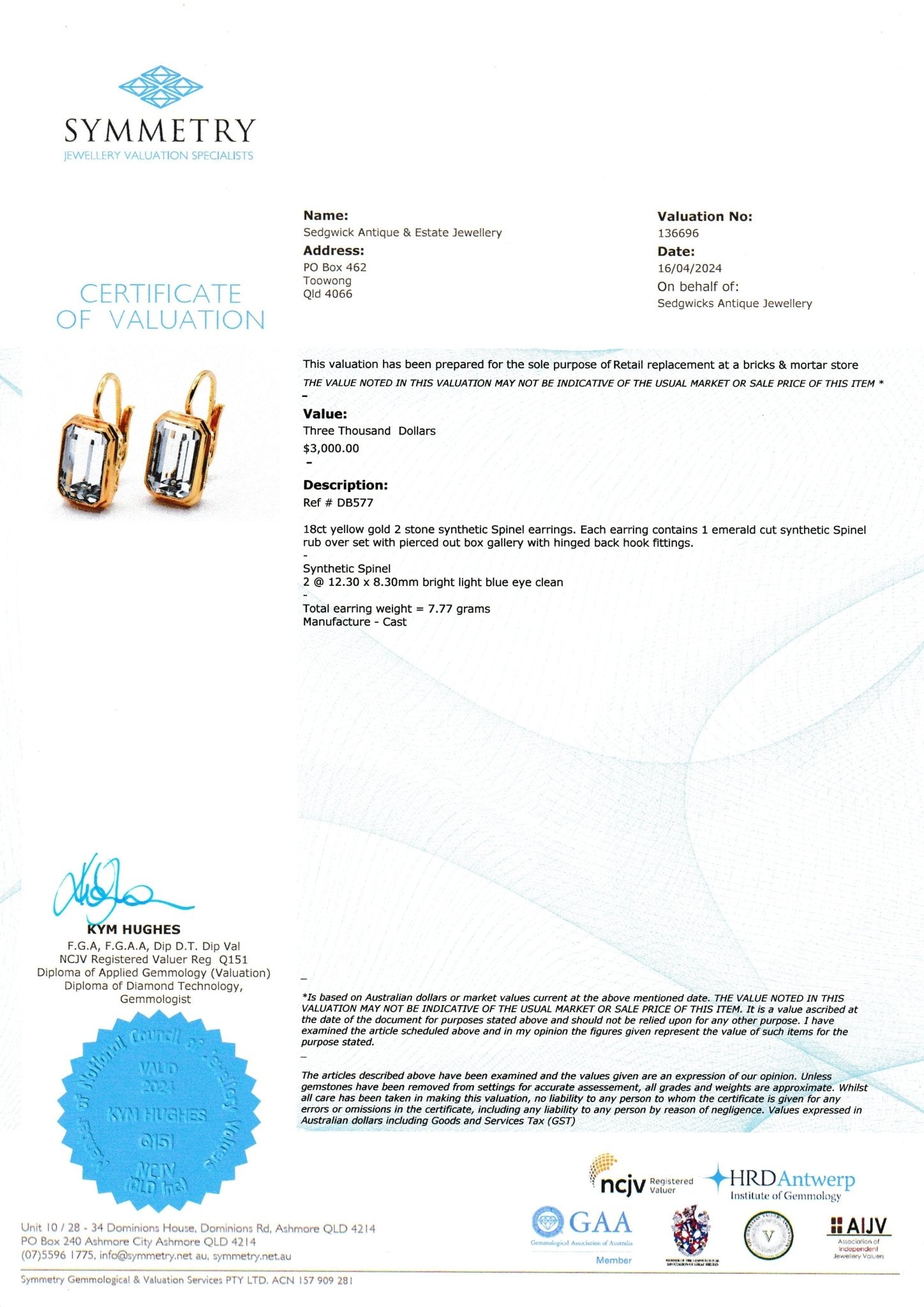 European Gold & Spinel Earrings