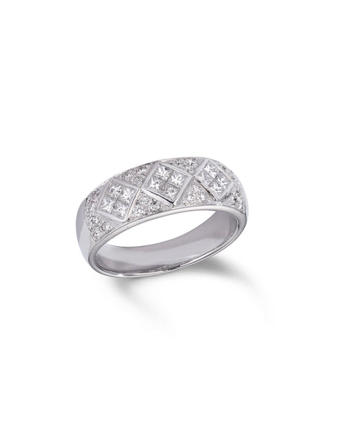 Modern Gold & Diamond Band Ring