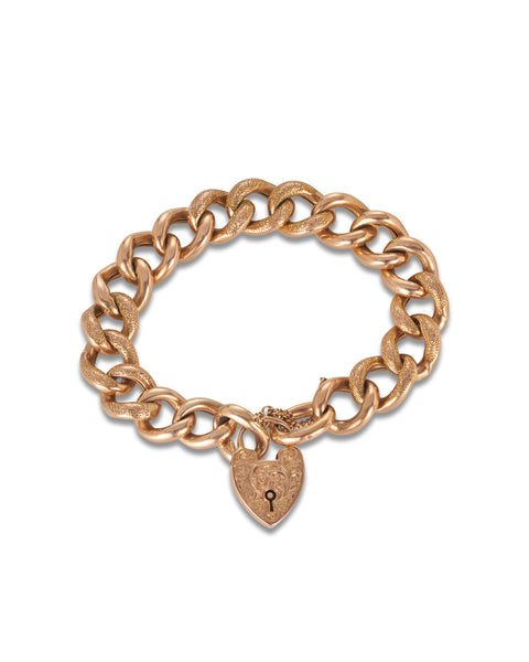 Antique Gold Day & Night Padlock Bracelet