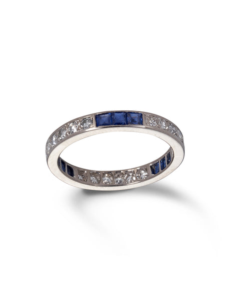 Art Deco Sapphire & Diamond Eternity Ring