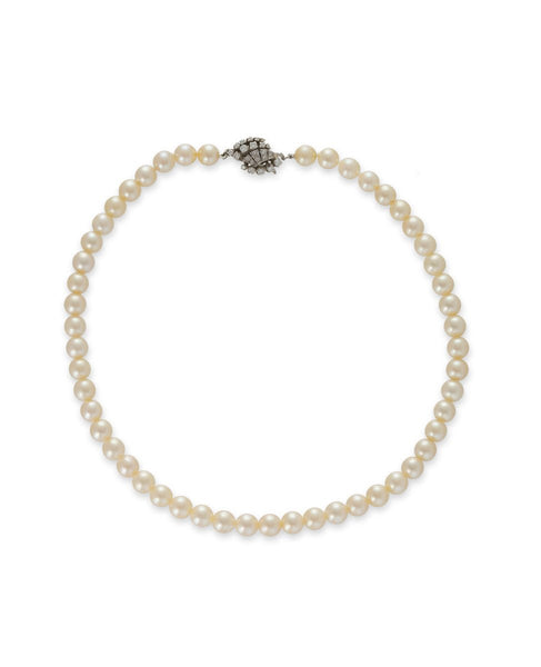 Pearl Choker with Diamond Clasp