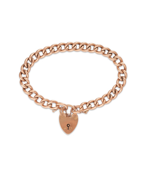 Antique Rose Gold Padlock Bracelet, c1900