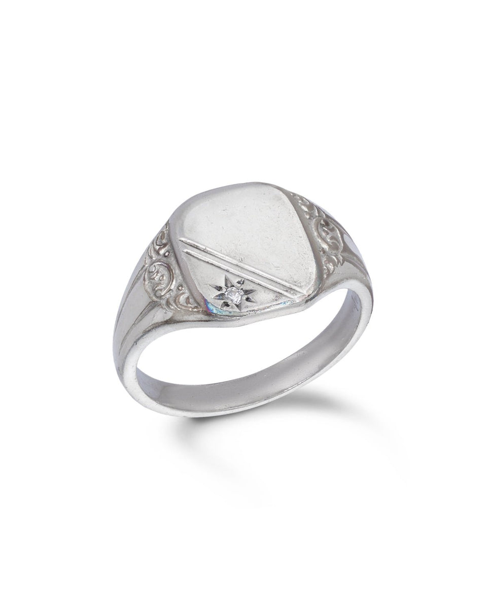 【vintage】Signet ring silver - unknown Vintage Sterling Silver Signet Ring – Sedgwicks Jewellery