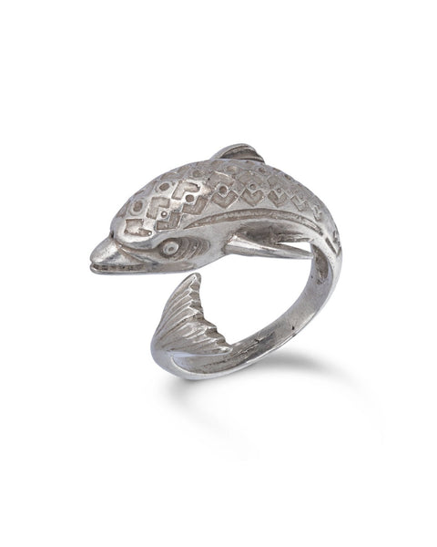 Vintage Sterling Silver Dolphin Ring