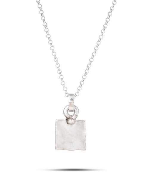 Vintage Silver Ingot Pendant on Chain, 1970s