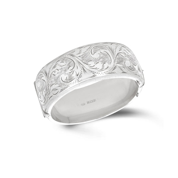 Vintage English Silver Bangle, 1970