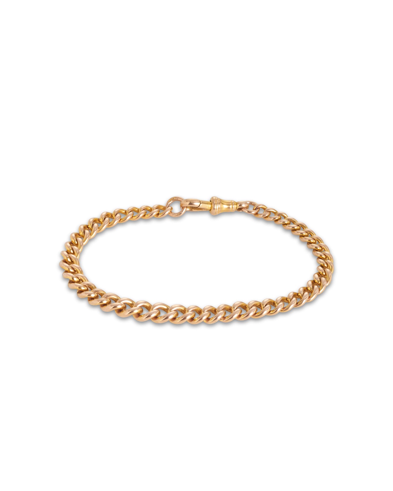 Antique 9ct yellow gold curblink bracelet