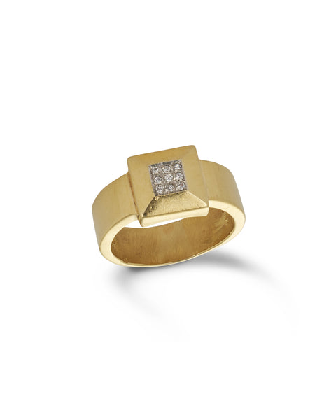 Vintage Square Diamond Cluster Ring
