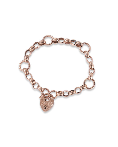 Vintage Rose Gold Padlock Bracelet