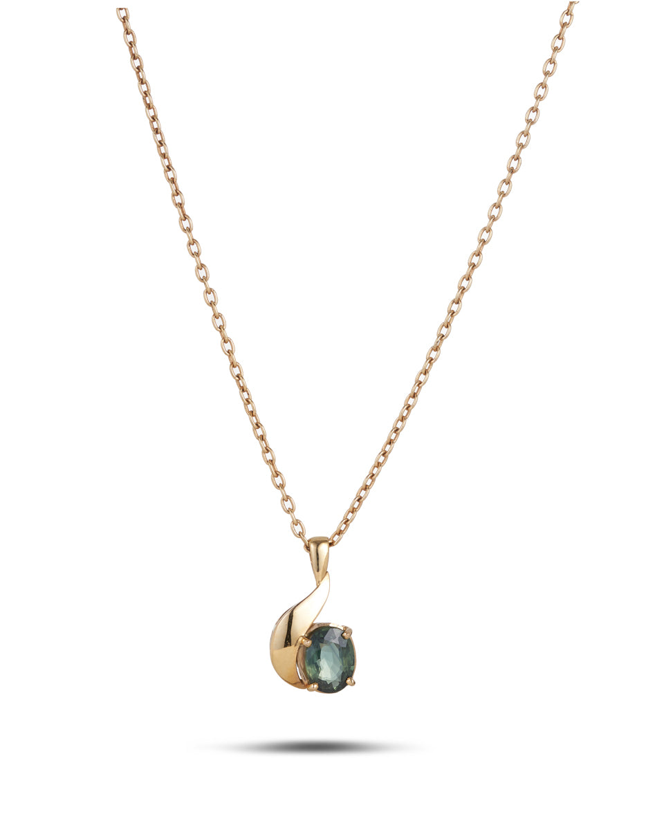 Australian Green Sapphire Pendant & Earrings