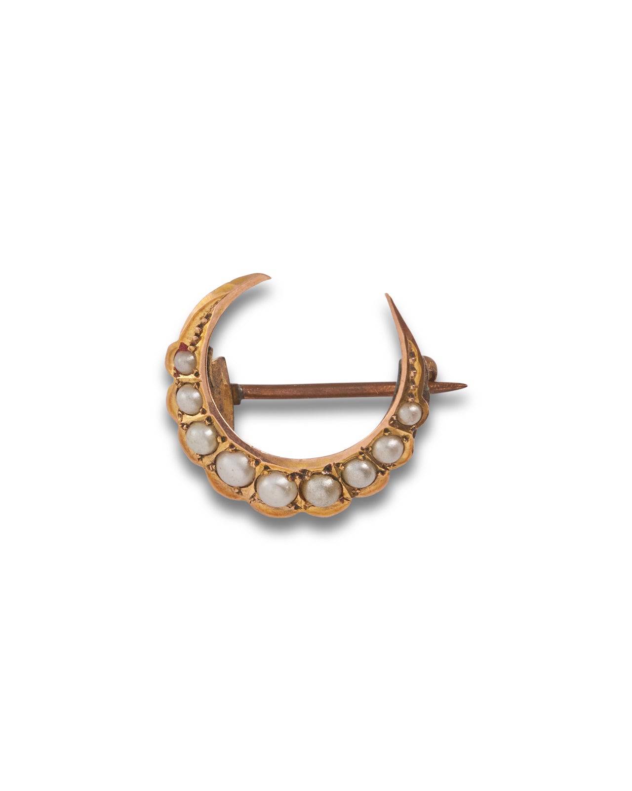 Antique Victorian Pearl Crescent Brooch, 1900