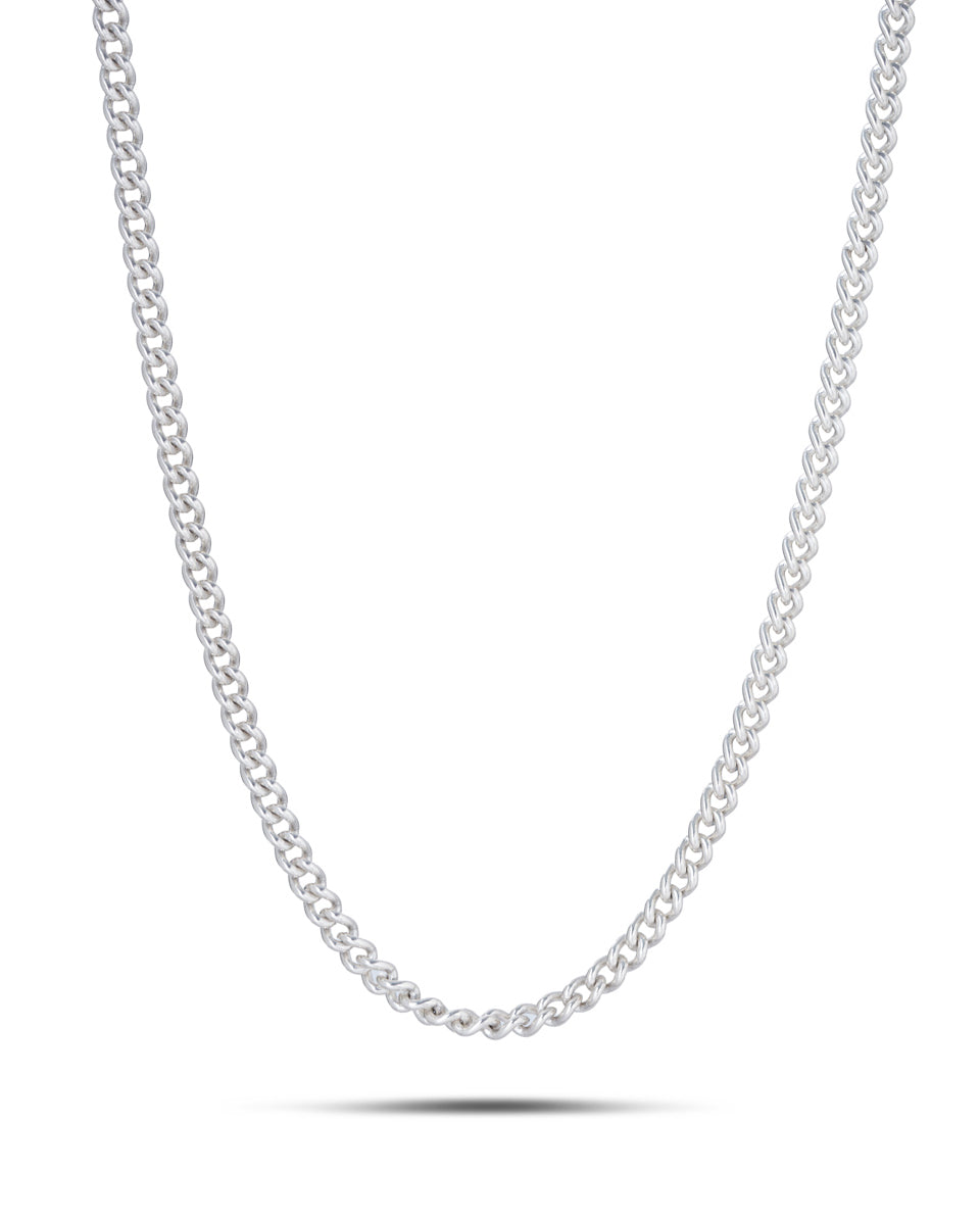 Vintage Silver Necklace, of curblink design, hung with a parrot clasp.