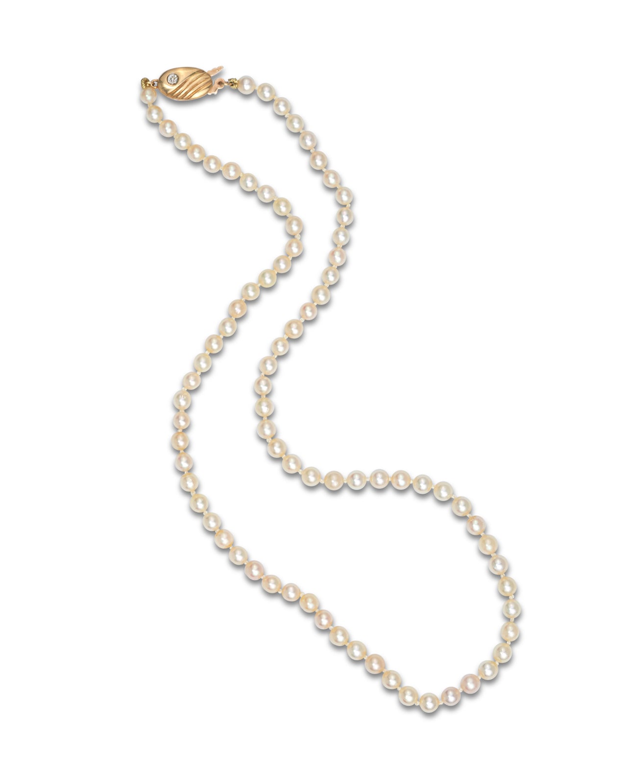 Cultured Akoya Pearl Necklace 9ct gold clasp