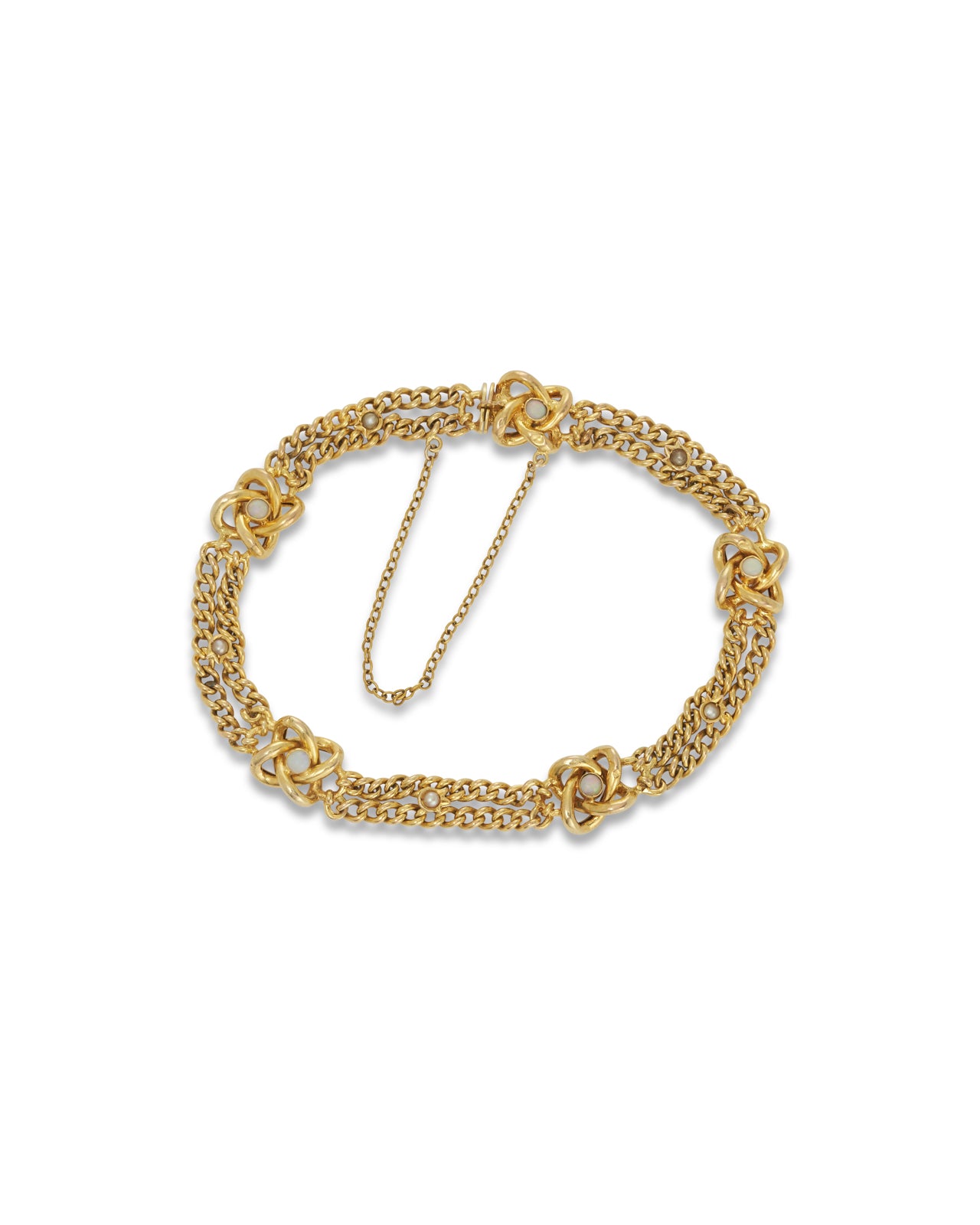 9ct opal and pearl bracelet 9g