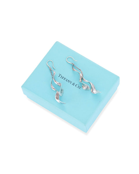 Vintage Silver 'Double Orchid' Earrings, TIFFANY & Co.