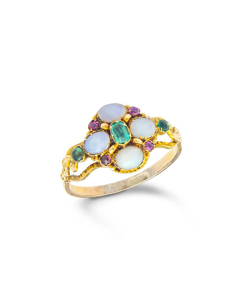 Late Georgian Opal & Coloured Paste Ring, c.1825–1835.