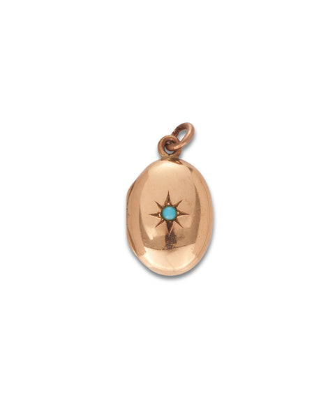 Antique Gold & Turquoise Locket