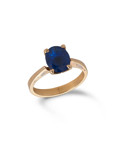 Vintage Solitaire Sapphire Ring
