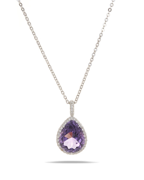 Amethyst & Diamond Pendant