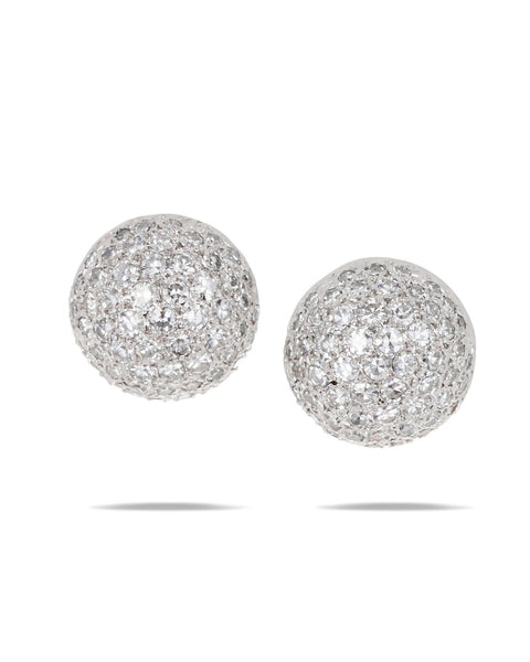 Diamond Bombe Earclips, 1940's