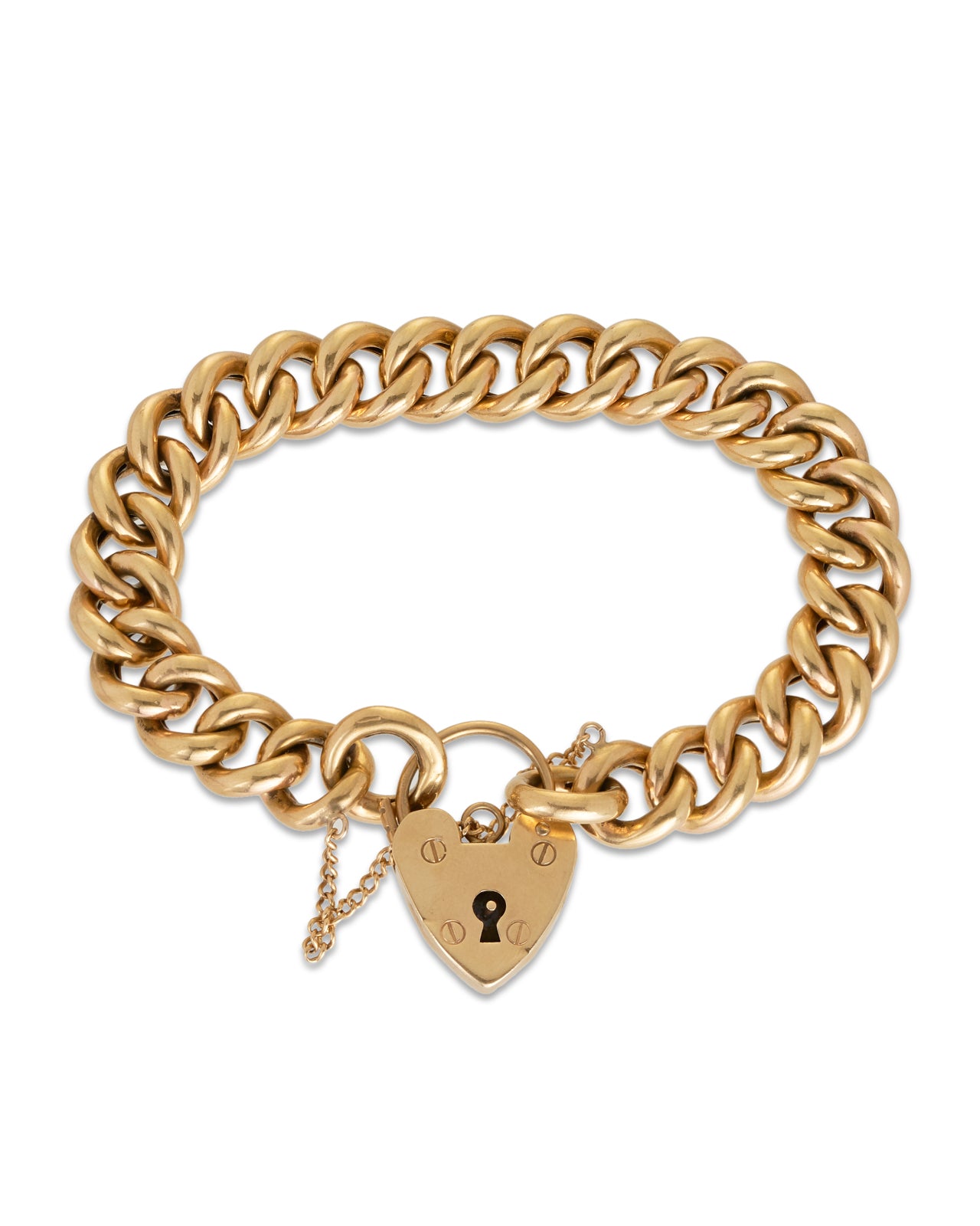 Vintage Gold Padlock Bracelet