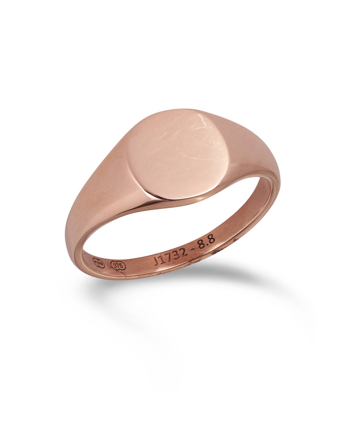 Classic 9ct Rose Gold Signet Ring. Plain polished and unengraved. As new condition