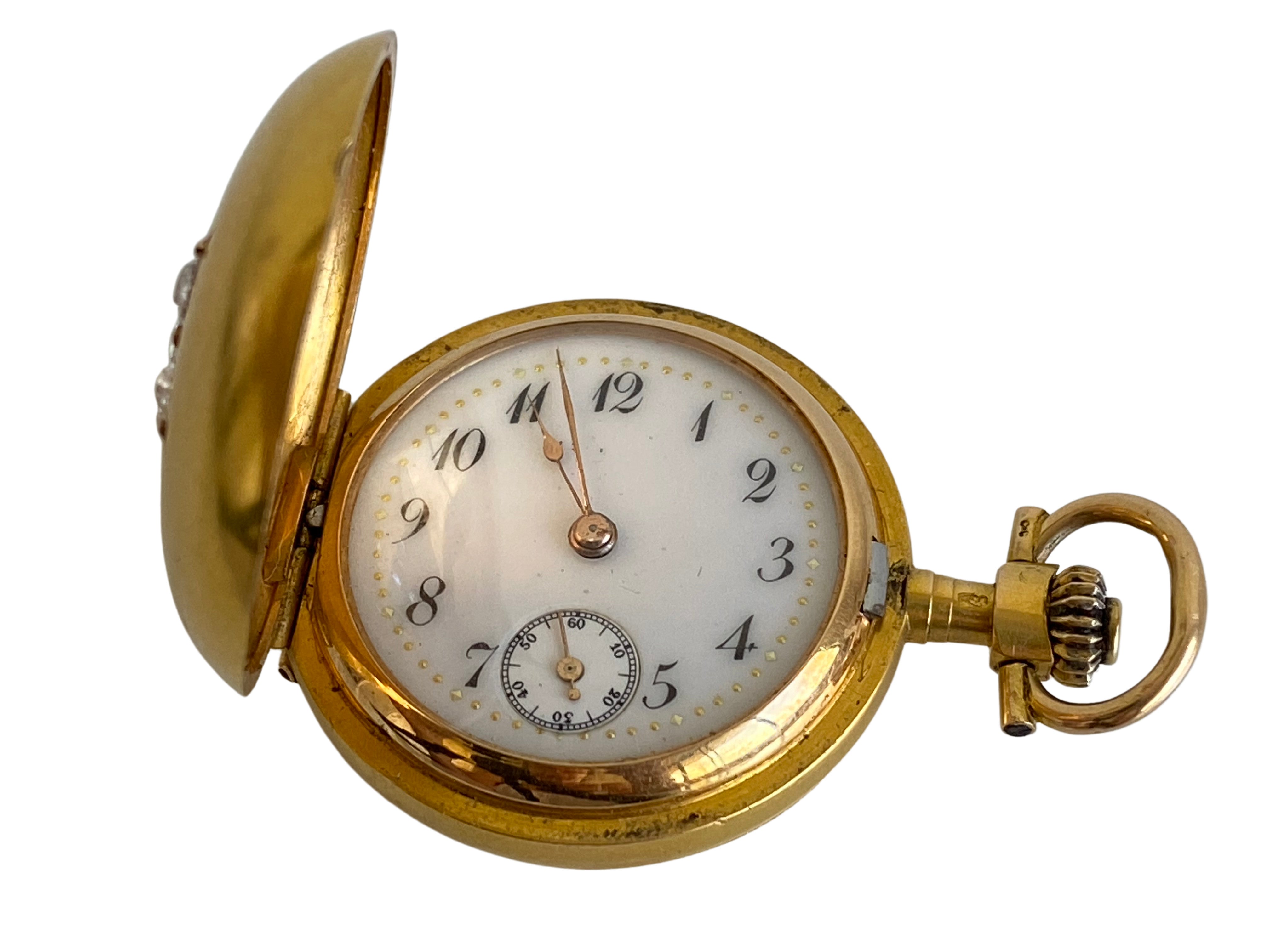 Antique Gold & Diamond Lady's Pocket Watch, LeCoultre, 1870s