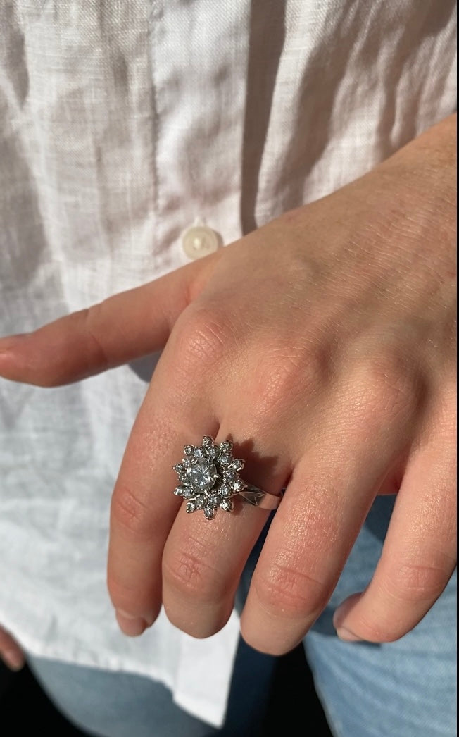 Vintage Diamond Cluster Ring