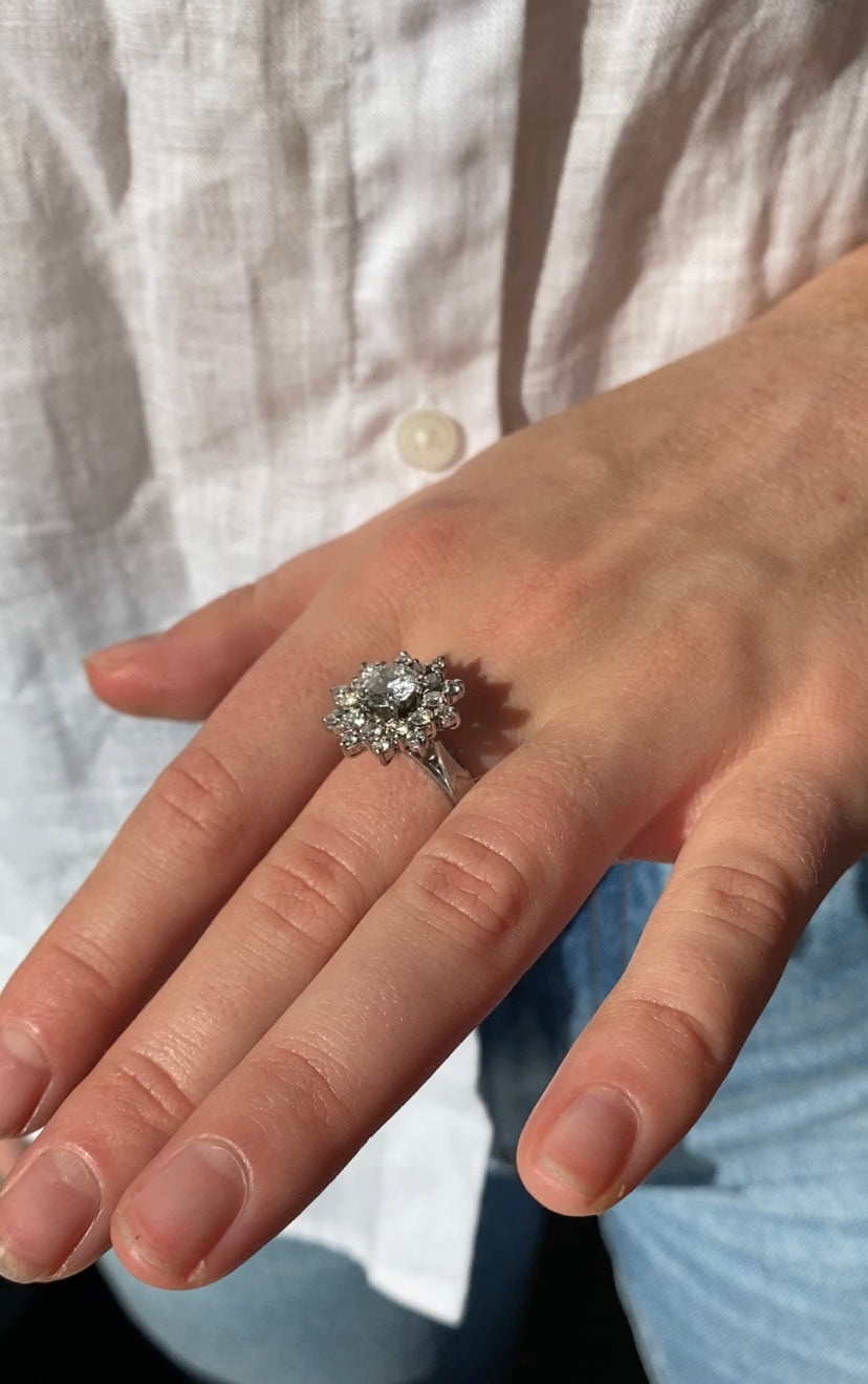 Vintage Diamond Cluster Ring