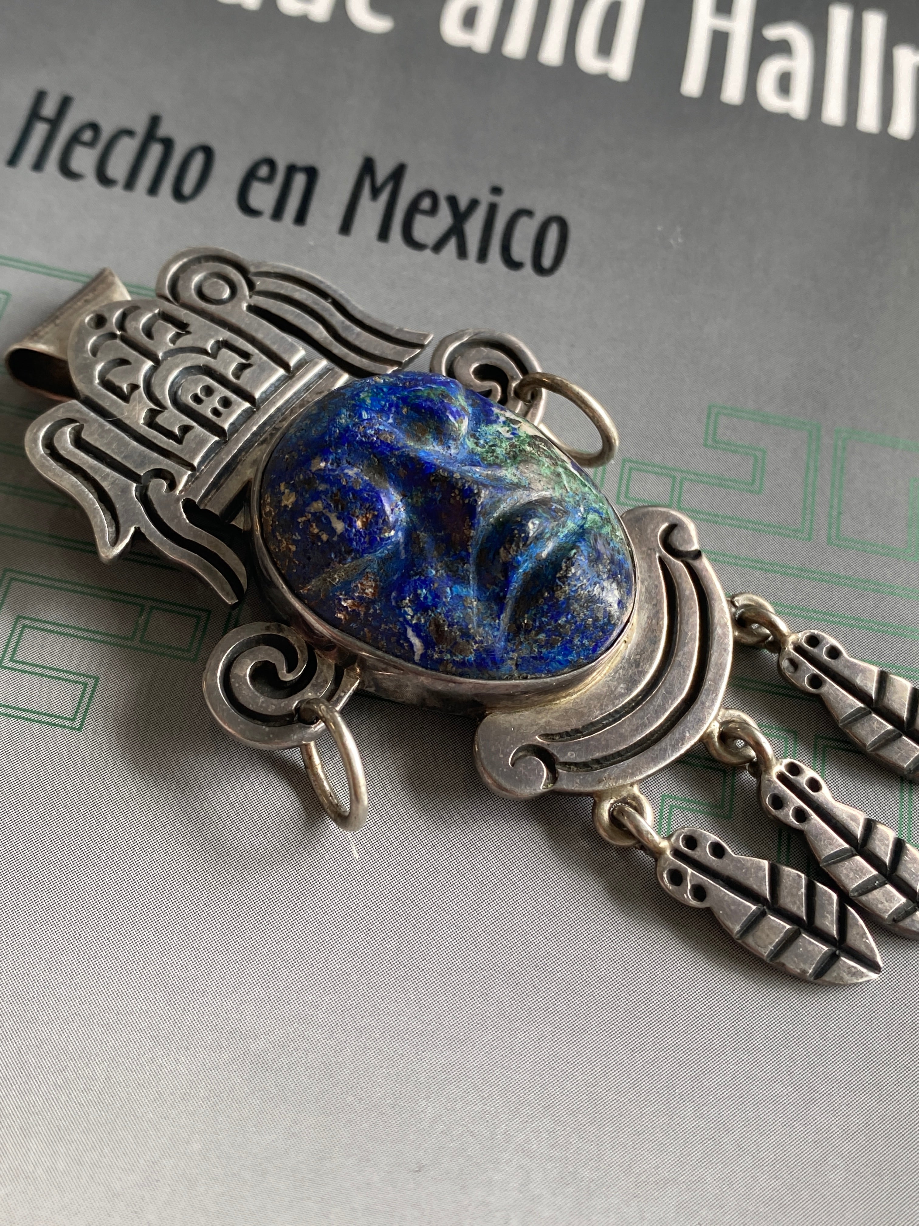 Vintage Hechden Mexican Silver BroochVintage Mexican Silver Pendant Brooch Hechden.