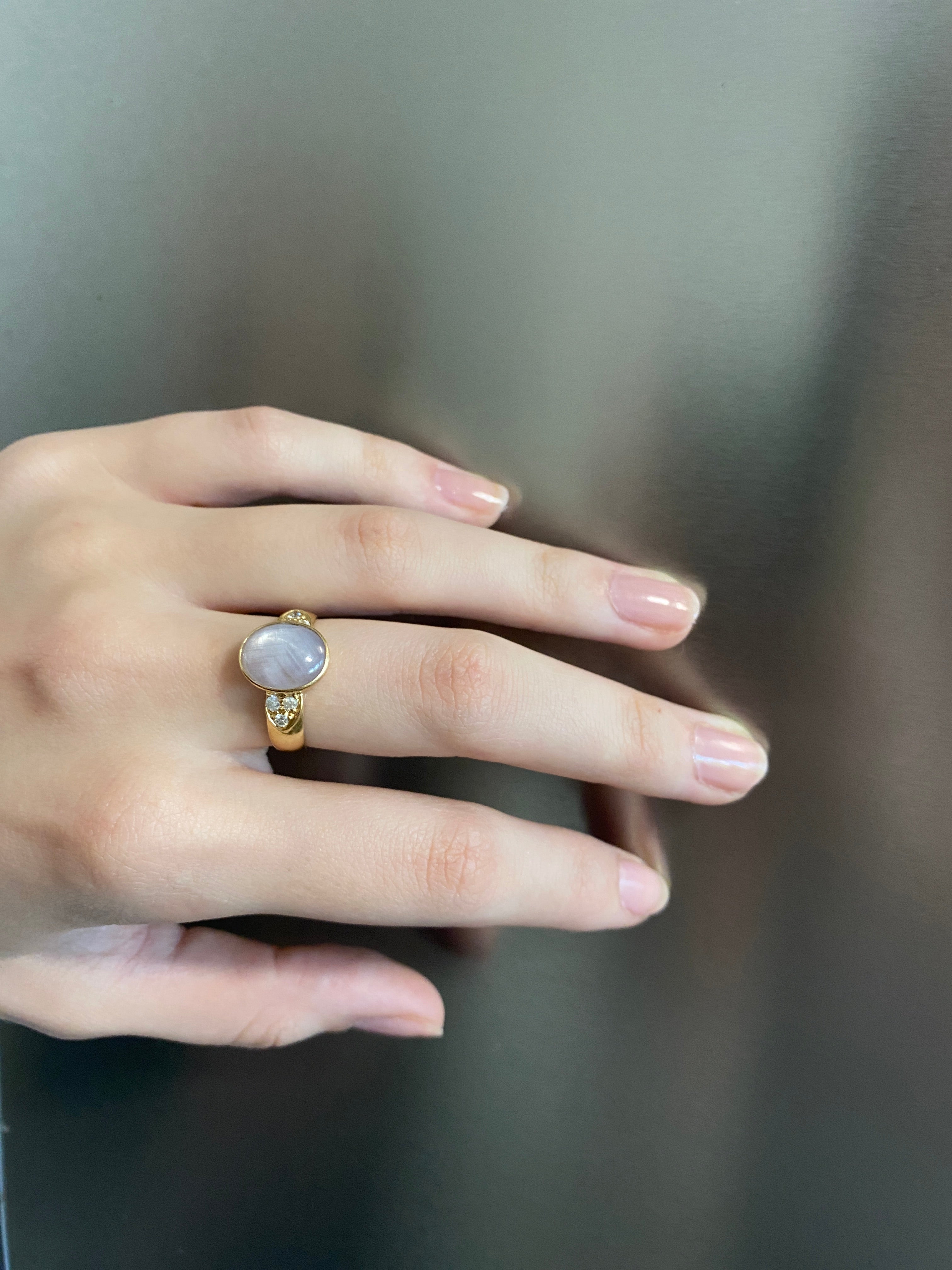 Vintage Star Sapphire & Diamond Ring