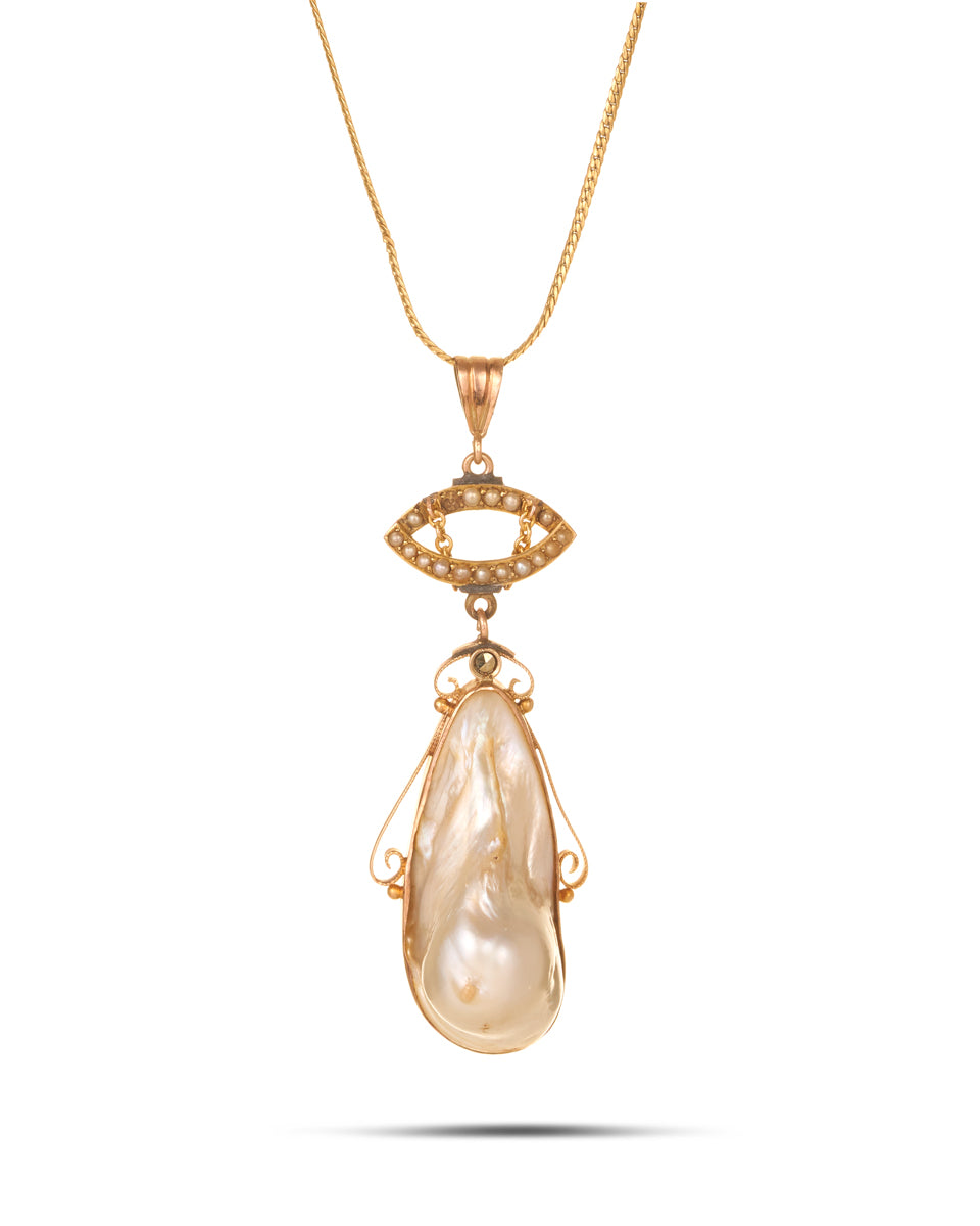 Antique Australian Pearl Pendant, Duggin, Shappere & Co. 1900's.