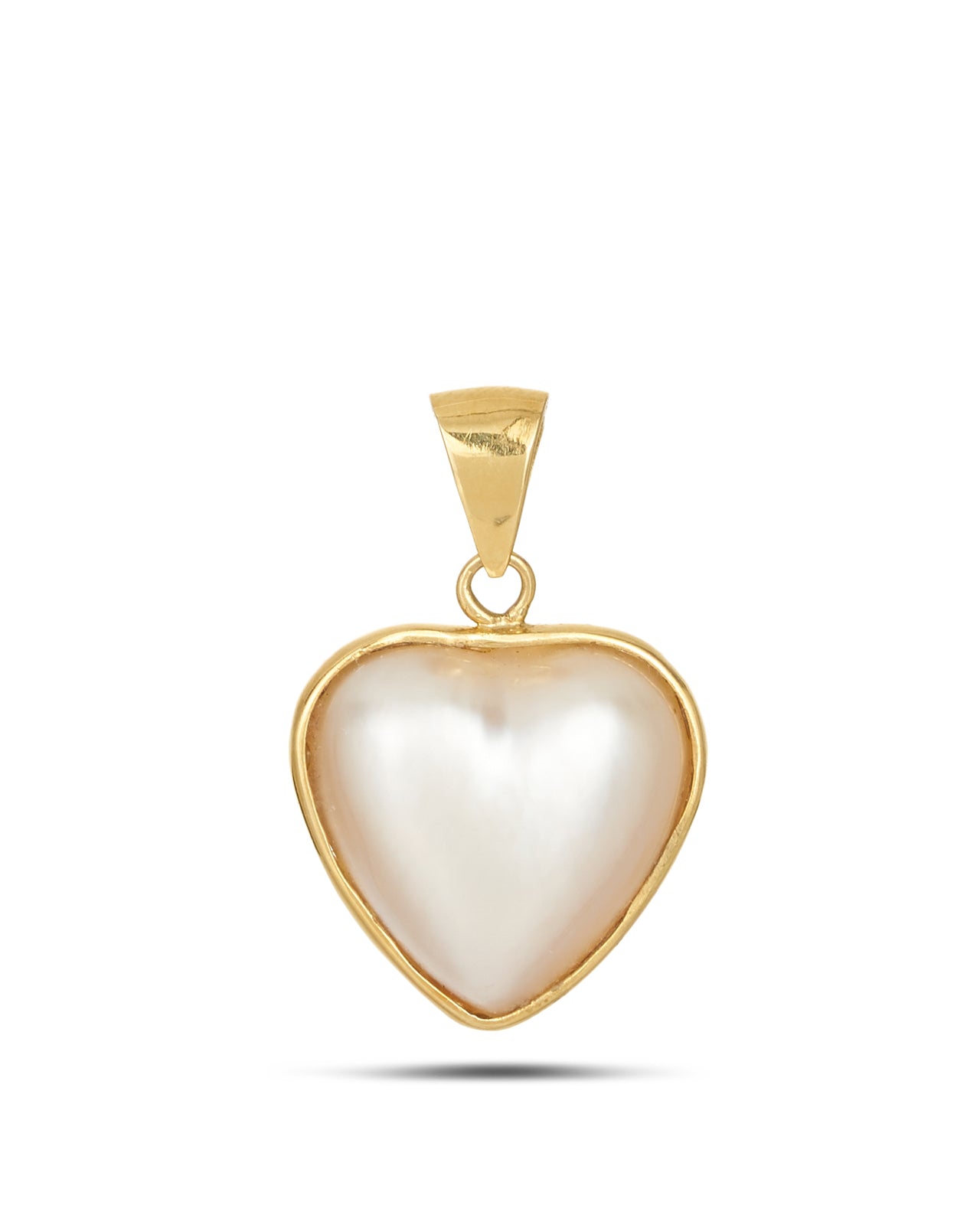 Vintage gold & mabe pearl heart pendant