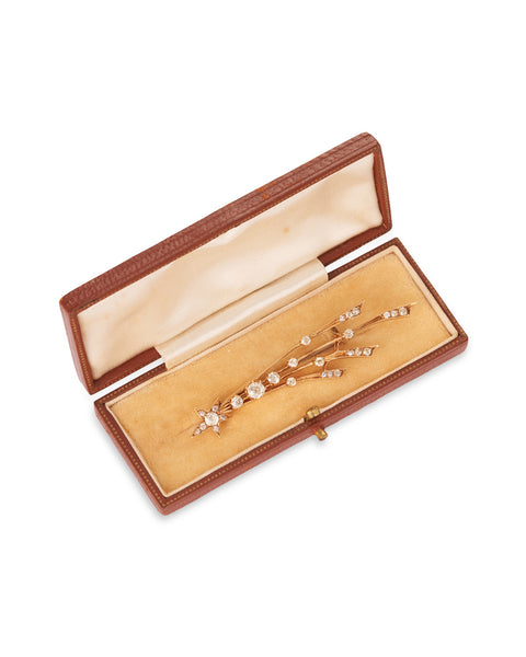 Victorian 18ct Gold and Diamond Comet Brooch