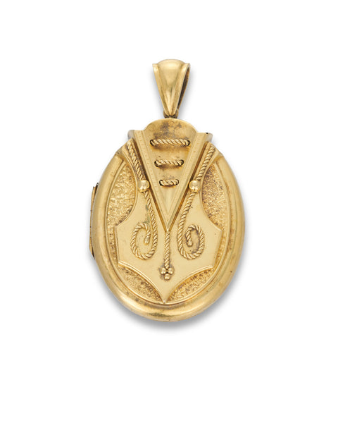 Antique Victorian Gold Archeological Revival Locket, c.1870