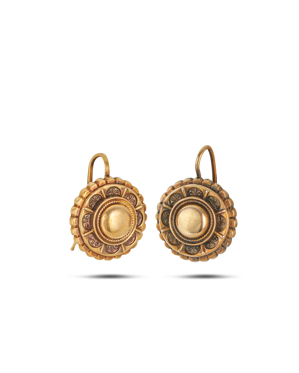 Antique Victorian Gold Target Earrings