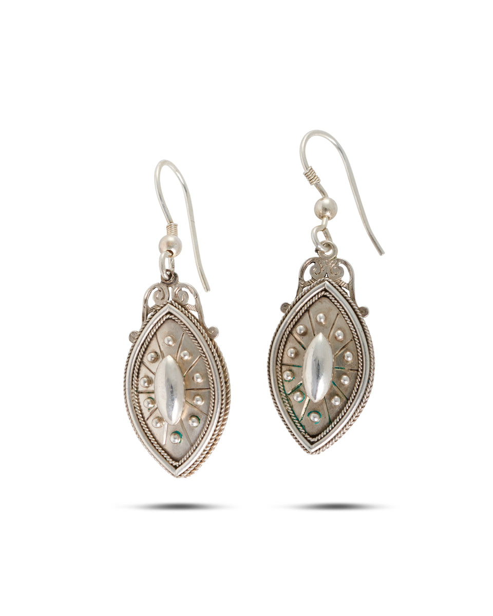 Antique Victorian Silver Earrings, 1880s