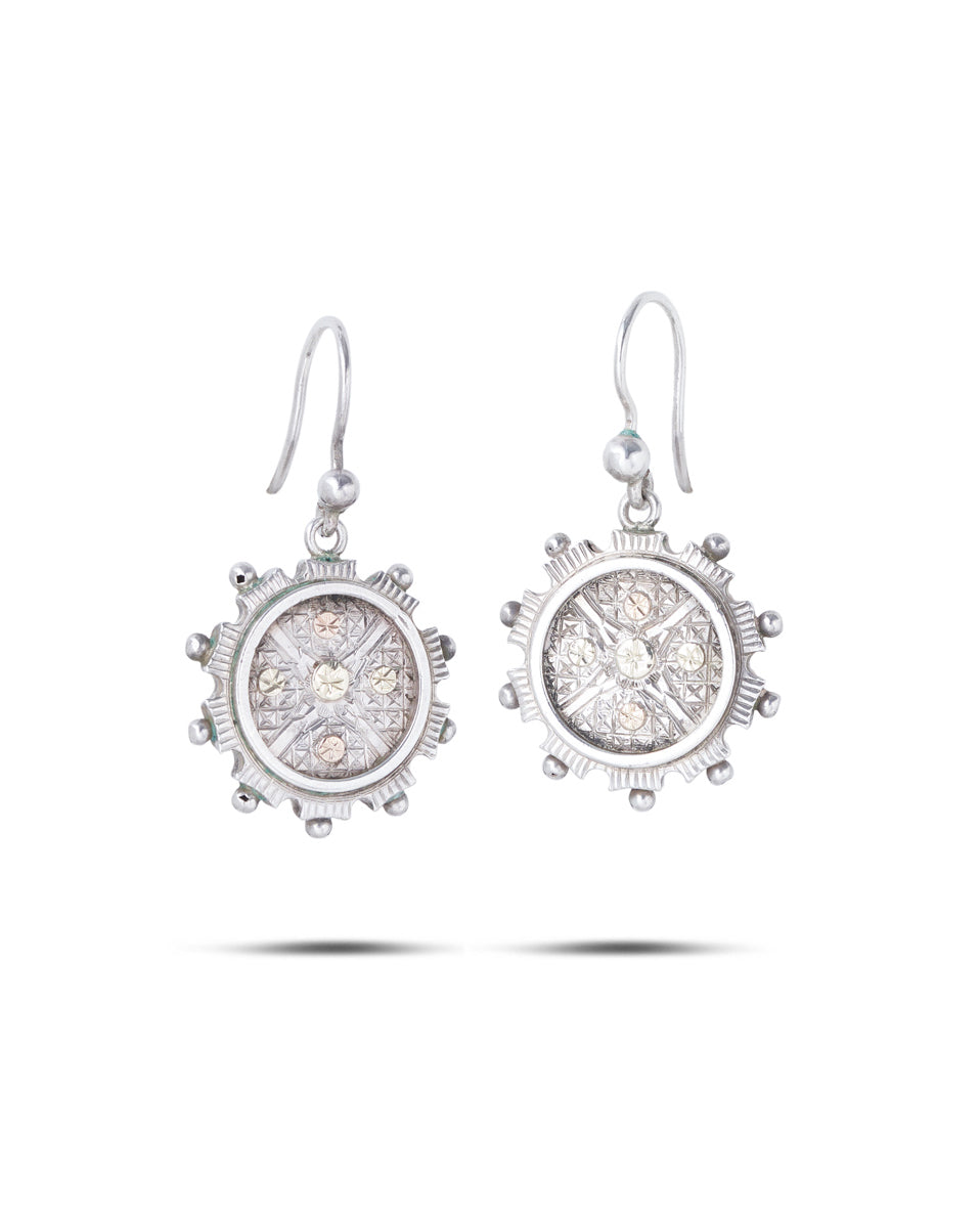 Antique Victorian Silver Drop Earrings, 1880s