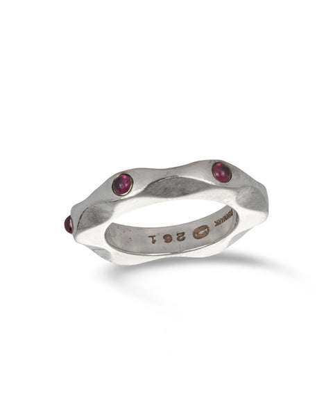 Silver & Garnet ‘Mirror’ Ring by Maria Bernsten for Georg Jensen