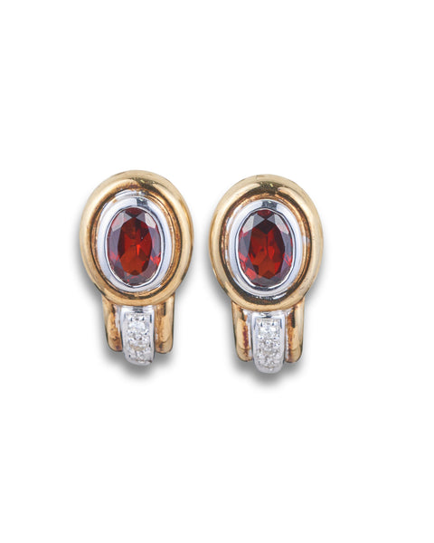 Vintage Garnet & Diamond Earrings