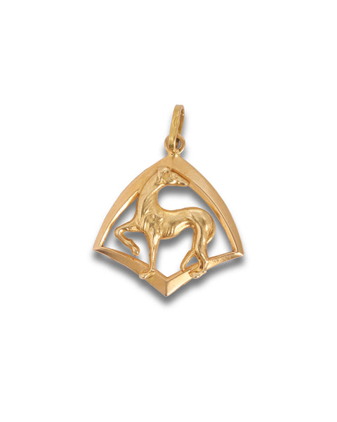 European Gold Greyhound Pendant