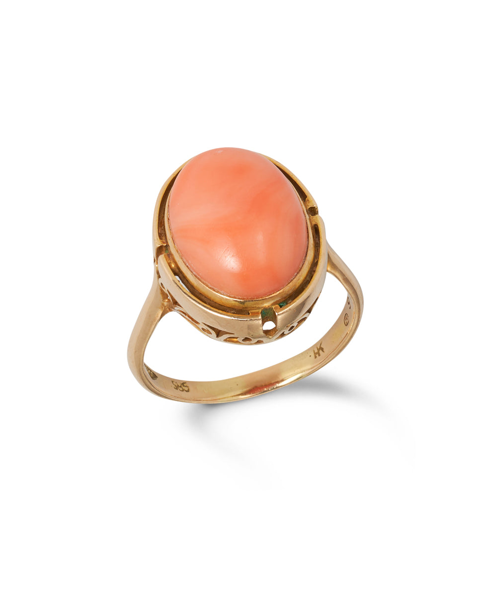 Vintage Coral Cocktail Ring, 1960s